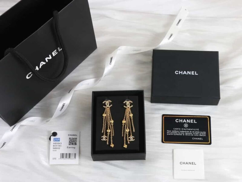 ☑️CHANEL香奈儿c2双c流苏爱心桃心耳钉耳环 - Image 3