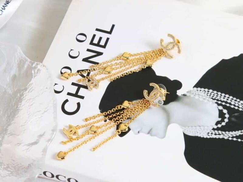 ☑️CHANEL香奈儿c2双c流苏爱心桃心耳钉耳环 - Image 5