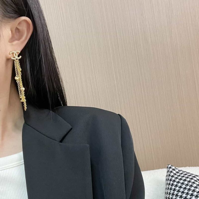 ☑️CHANEL香奈儿c2双c流苏爱心桃心耳钉耳环 - Image 7