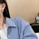 ☑️CHANEL香奈儿C1双c蝴蝶结满钻耳钉耳环