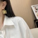 ☑️CHANEL香奈儿C2双c方形亚克力耳钉耳环