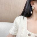 ☑️ 香奈儿c3满钻双c花朵珍珠耳钉耳环