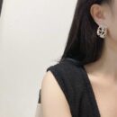 ☑️CHANEL香奈儿C1双c金色椭圆镂空耳钉耳环