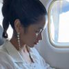 ☑️CHANEL香奈儿双c银色圆钻流苏耳钉耳环