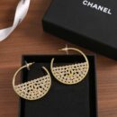 ☑️CHANEL香奈儿c1金色双c半圆半钻耳钉耳环