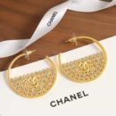 ☑️CHANEL香奈儿c1金色双c半圆半钻耳钉耳环