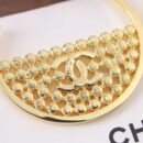 ☑️CHANEL香奈儿c1金色双c半圆半钻耳钉耳环