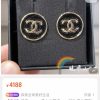 ☑️CHANEL香奈儿c1双c圆形黑色耳钉耳环