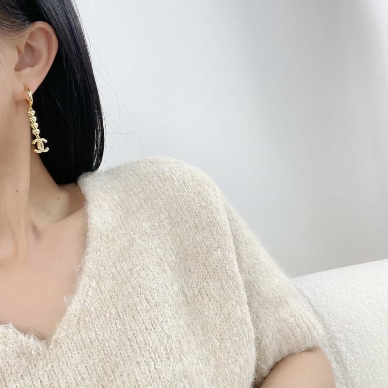 ☑️CHANEL香奈儿c3双c爱心桃心耳钉耳环 - Image 4
