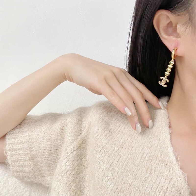 ☑️CHANEL香奈儿c3双c爱心桃心耳钉耳环 - Image 6