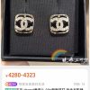 ☑️CHANEL香奈儿c1双c镂空满钻耳钉耳环