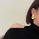 ☑️ Celine瑟琳凹凸金色耳钉耳环