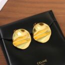 ☑️ Celine瑟琳凹凸金色耳钉耳环