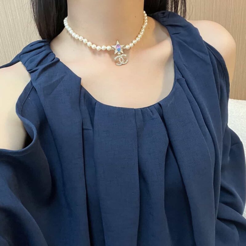 ☑️ 香奈儿双c五角星⭐星星珍珠项链 - Image 4