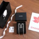 ☑️CHANEL香奈儿双c银色圆钻流苏长款耳钉耳环