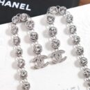 ☑️CHANEL香奈儿双c银色圆钻流苏长款耳钉耳环