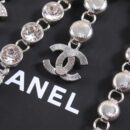 ☑️CHANEL香奈儿双c银色圆钻流苏长款耳钉耳环