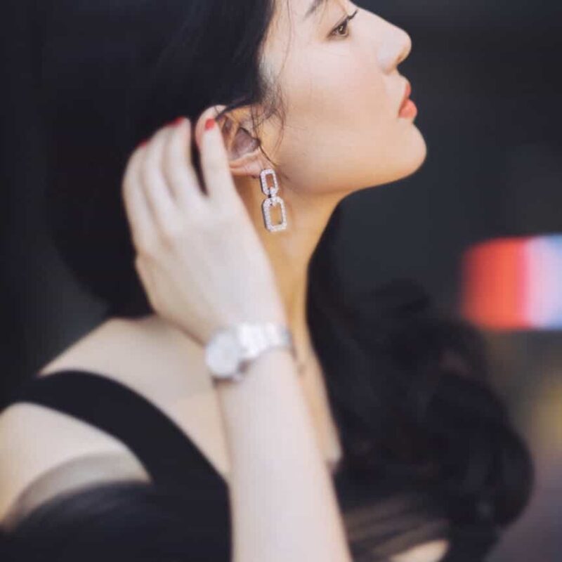 HARRY WINSTON HW海瑞温时顿满钻方形耳钉耳环 - Image 5