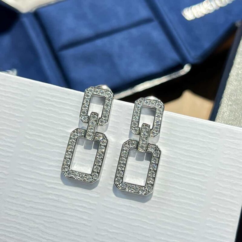 HARRY WINSTON HW海瑞温时顿满钻方形耳钉耳环 - Image 8