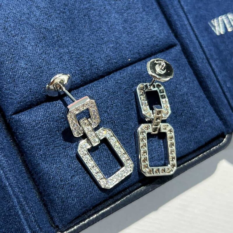 HARRY WINSTON HW海瑞温时顿满钻方形耳钉耳环 - Image 9