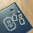 HARRY WINSTON HW海瑞温时顿满钻方形耳钉耳环