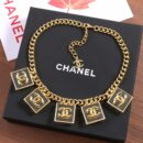 ☑️CHANEL香奈儿双c方形亚克力金色项链颈链