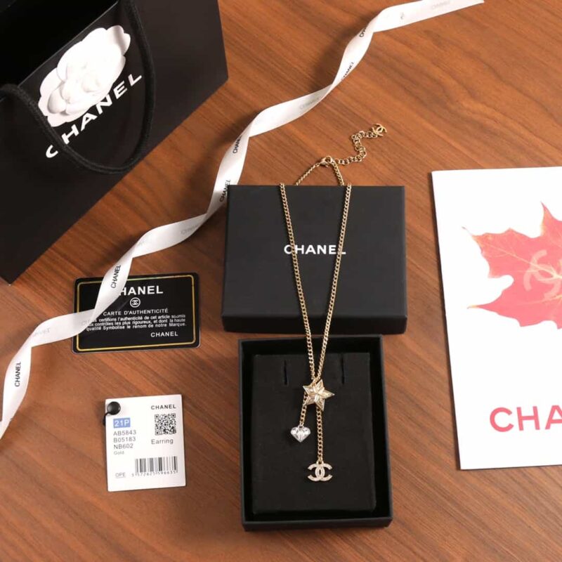 ☑️CHANEL香奈儿双c星星流苏爱心项链 - Image 3