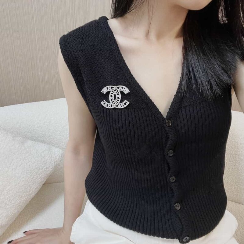 ☑️CHANEL香奈儿双c镂空满钻胸针 - Image 6