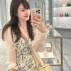☑️ 香奈儿满钻双c花朵珍珠项链