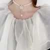 ☑️ 香奈儿满钻双c花朵珍珠项链