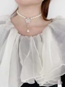 ☑️ 香奈儿满钻双c花朵珍珠项链