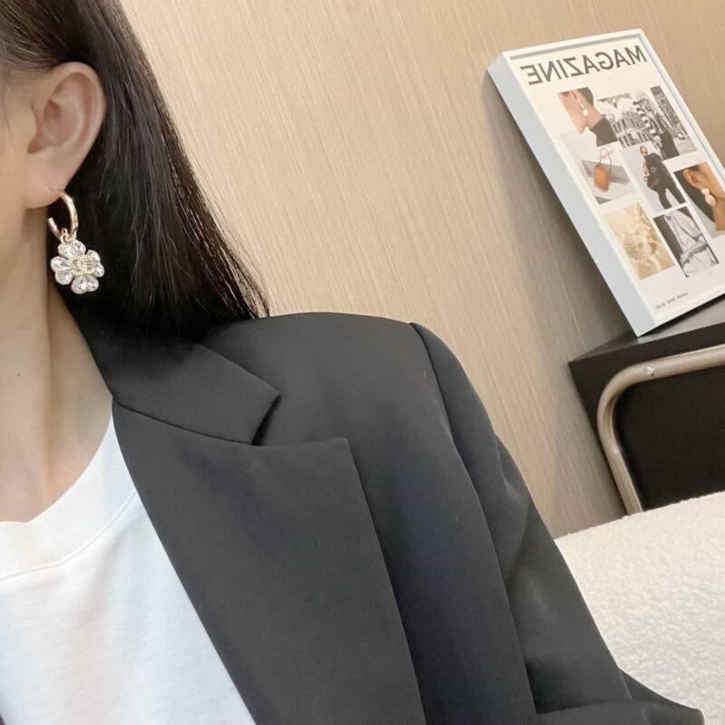 ☑️ 香奈儿c2双c花朵五角星⭐星星耳钉耳环 - Image 7
