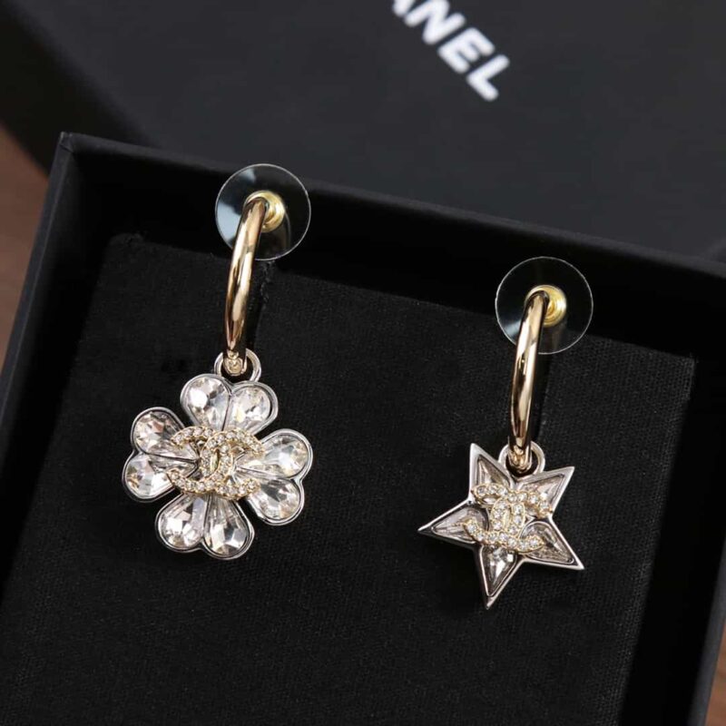 ☑️ 香奈儿c2双c花朵五角星⭐星星耳钉耳环 - Image 8