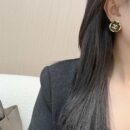 ☑️ 香奈儿c1双c圆形耳钉耳环