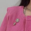 ☑️CHANEL香奈儿双c满钻花朵花盆胸针