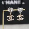 ☑️CHANEL香奈儿c2双c满钻桃心爱心耳钉耳环