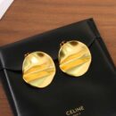 ☑️ Celine瑟琳凹凸金色耳钉耳环