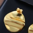 ☑️ Celine瑟琳凹凸金色耳钉耳环