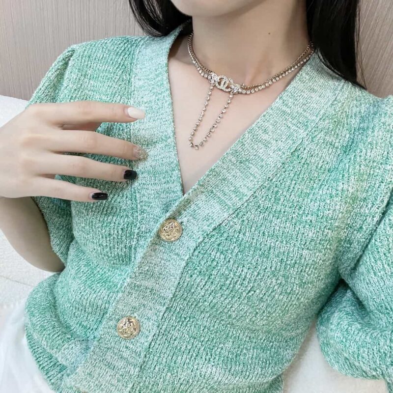 ☑️ 香奈儿双c满钻流苏项链颈链 - Image 7