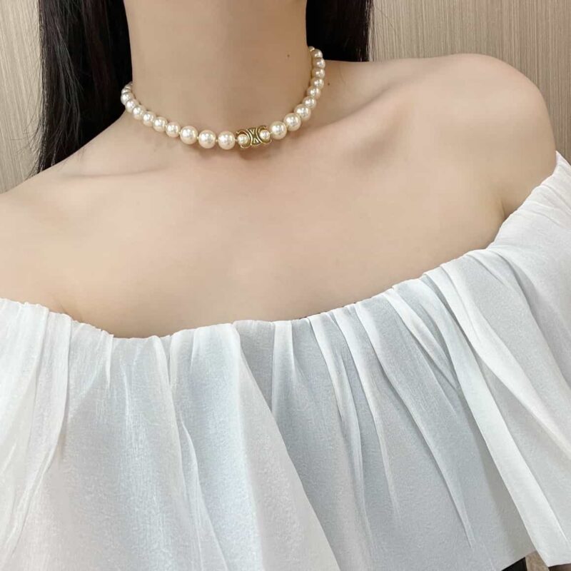 ☑️ Celine瑟琳凯旋门珍珠项链颈链 - Image 5