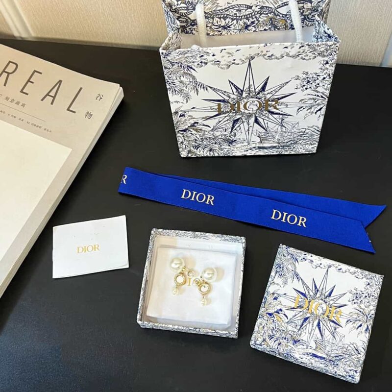 ☑️DIOR迪奥大小珍珠镜面耳钉耳环 - Image 3