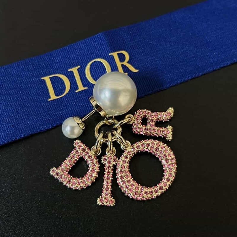 ☑️DIOR迪奥大小珍珠粉钻满钻耳钉耳环 - Image 7
