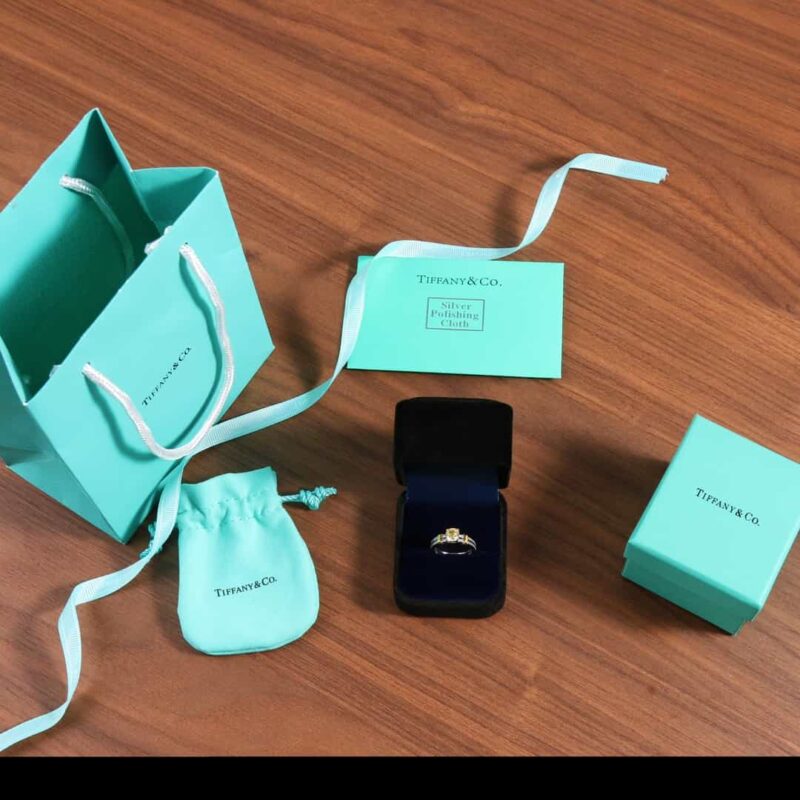 ☑️TIFFANY&Co.蒂芙尼分色方形黄钻戒指 - Image 3