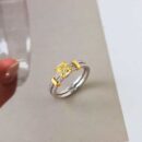 ☑️TIFFANY&Co.蒂芙尼分色方形黄钻戒指