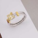 ☑️TIFFANY&Co.蒂芙尼分色方形黄钻戒指