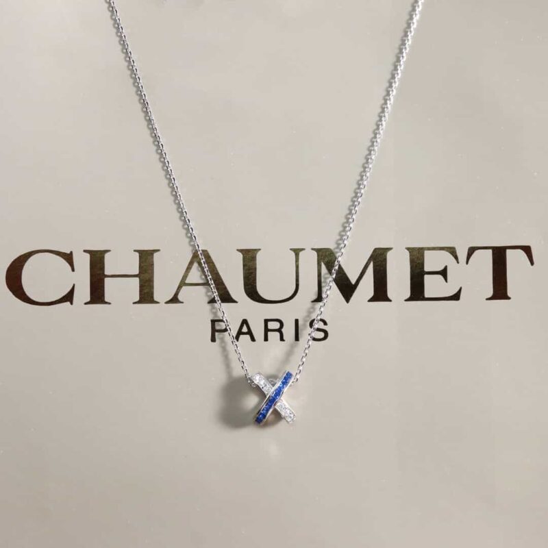 尚美巴黎 CHAUMET蓝宝石交叉“X”项链 - Image 6