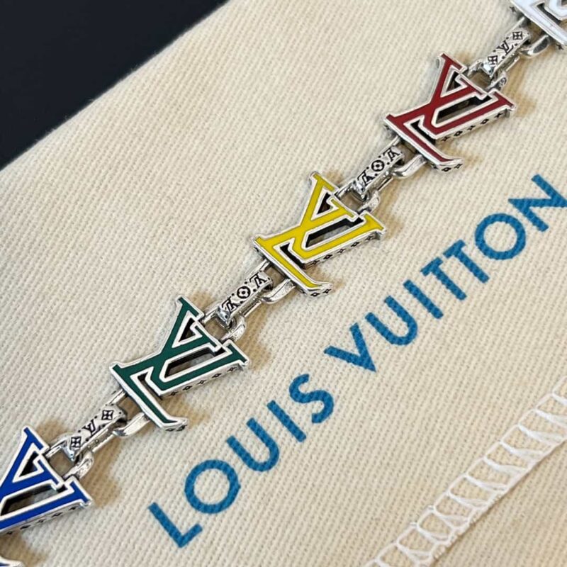 Louis Vuitton 路易威登绿色中古系列彩色珐琅字母手链 - Image 10
