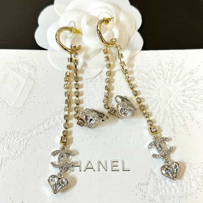 ☑️CHANEL香奈儿c2双c流苏桃心耳夹耳钉耳环