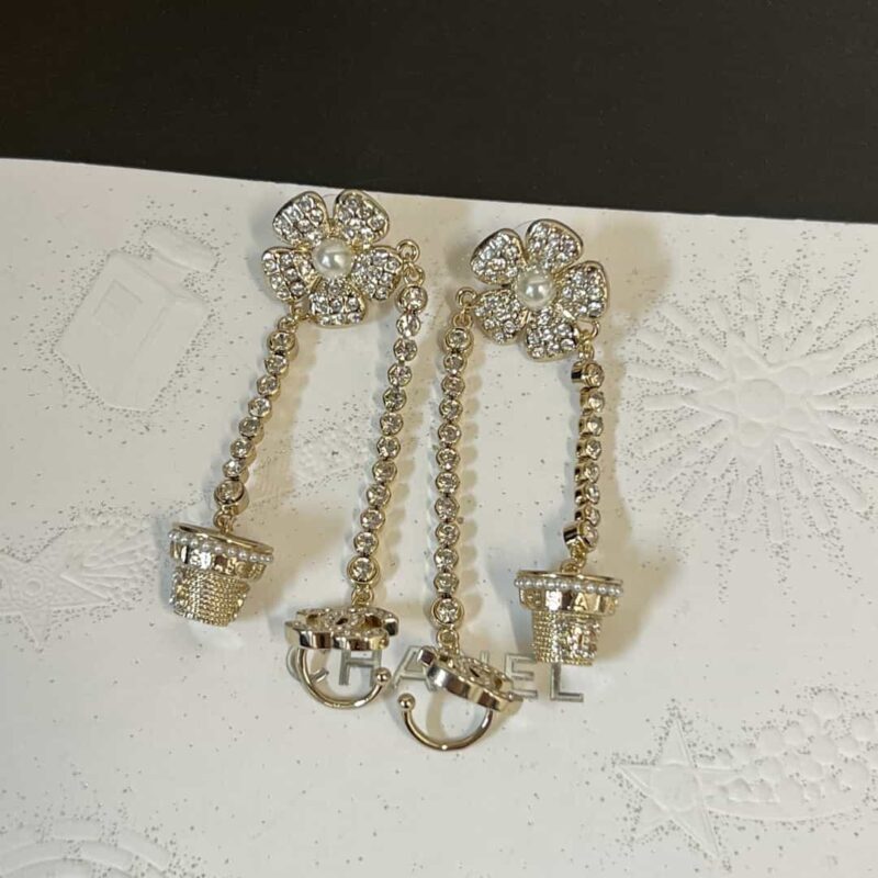 ☑️CHANEL香奈儿c2双c花朵花盆耳夹耳钉耳环 - Image 9