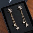 ☑️CHANEL香奈儿c2双c流苏珍珠星星耳钉耳环